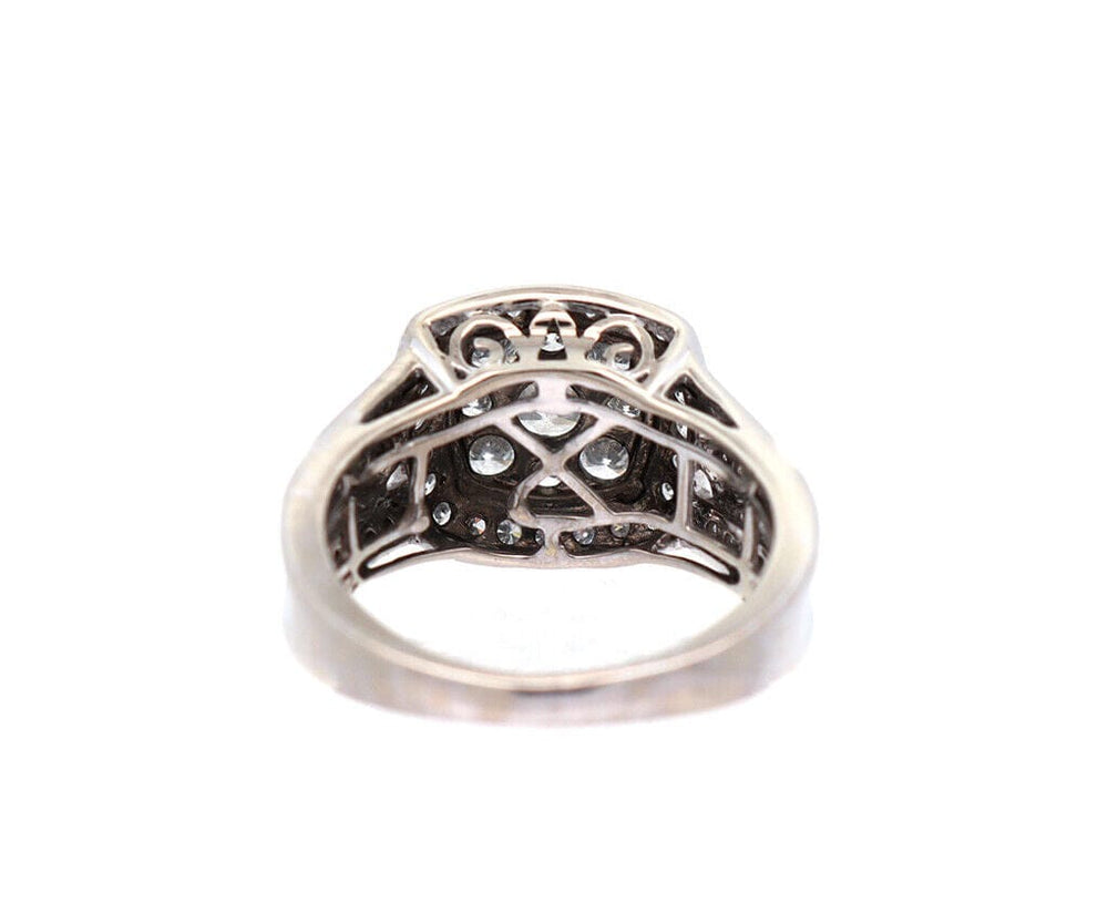 1.00ctw Round Diamond Frame Cluster Ring in 14K