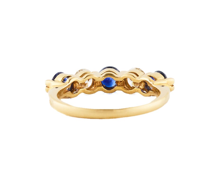 Black Starr & Frost 1.00ctw Sapphire and 0.45ctw Diamond Five Stone Band Ring18K