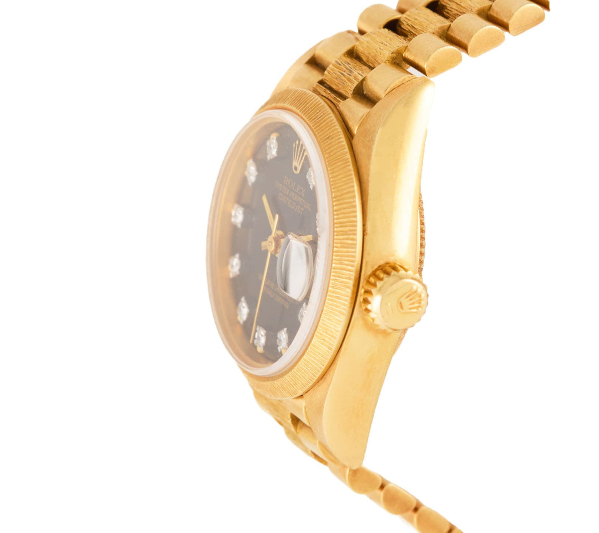 1983-84 Rolex Datejust President, Aftermarket Black Dial, 18K