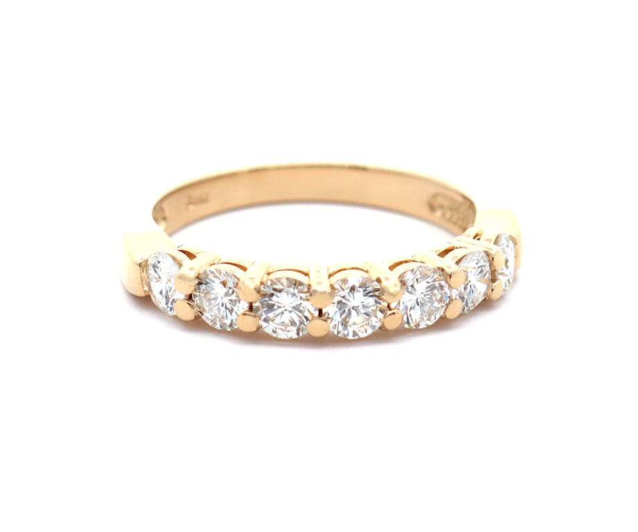 New 1.04ctw Round Diamond Seven Stone Wedding Band Ring in 14K