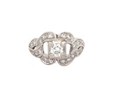 0.73ctw European and Single Cut Diamond Loop Ring in Platinum