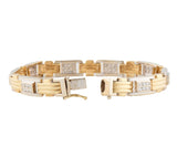 Gent’s 1.50ctw Diamond Channel Set Double Row Two Tone Bracelet in 14K