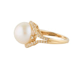 14.5MM South Sea Pearl and 0.40ctw Diamond Frame Ring in 14K