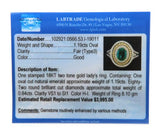 New 1.90ct Oval Emerald and 0.84ctw Diamond Frame Two Tone Ring in 18K