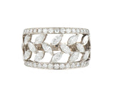 SUWA 1.25ctw Marquise and Round Diamond Wide Band Ring in Platinum