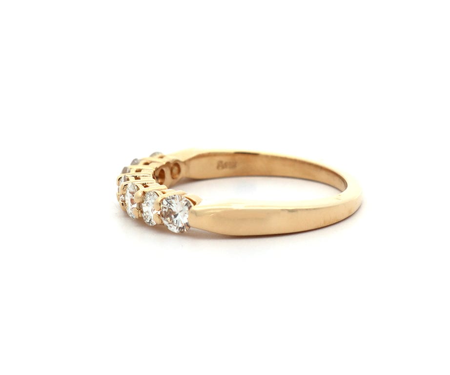 New 0.81ctw Round Diamond Seven Stone Wedding Band Ring in 14K