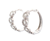 New 1.55ctw Round Diamond Halo Hoop Earrings in 14K