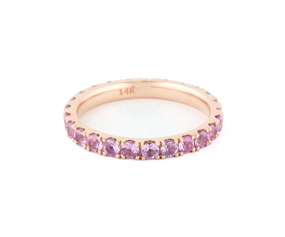 1.85ctw Pink Sapphire Eternity Band Ring in 14K