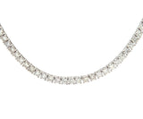 New 22.0ctw Round Diamond Prong Set Tennis Necklace in 14K