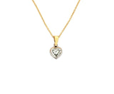 0.60ct Heart Shaped Diamond Bezel Set Solitaire Pendant Necklace in 18K
