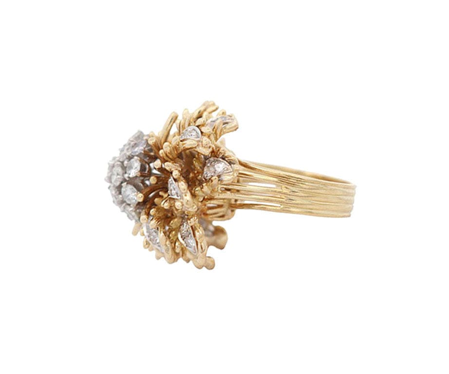 2.75ctw Diamond Retro Style Flower Statement Ring in 18K