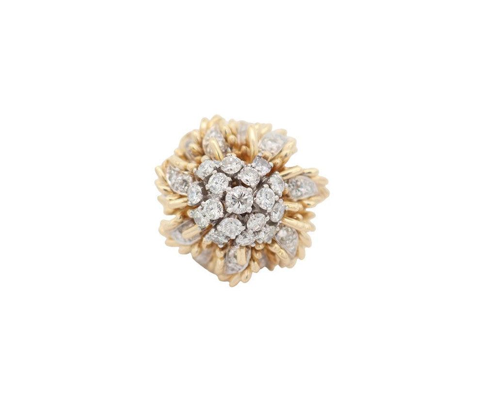 2.75ctw Diamond Retro Style Flower Statement Ring in 18K