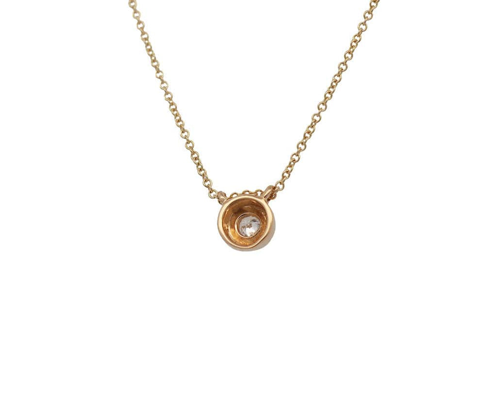 0.25ct Round Diamond Bezel Set Solitaire Pendant Necklace in 14K