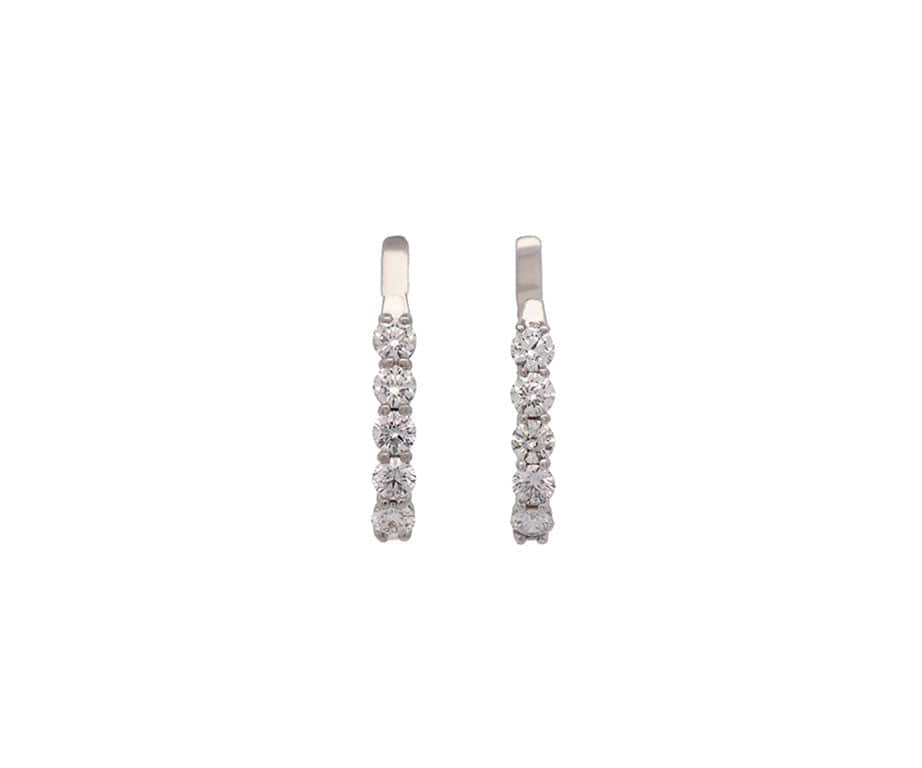 Sonia Bitton 0.80ctw Diamond Five Stone J Hoop Earrings in 14K