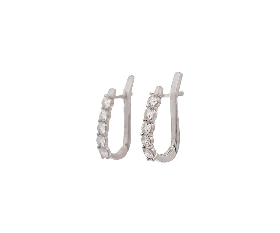 Sonia Bitton 0.80ctw Diamond Five Stone J Hoop Earrings in 14K