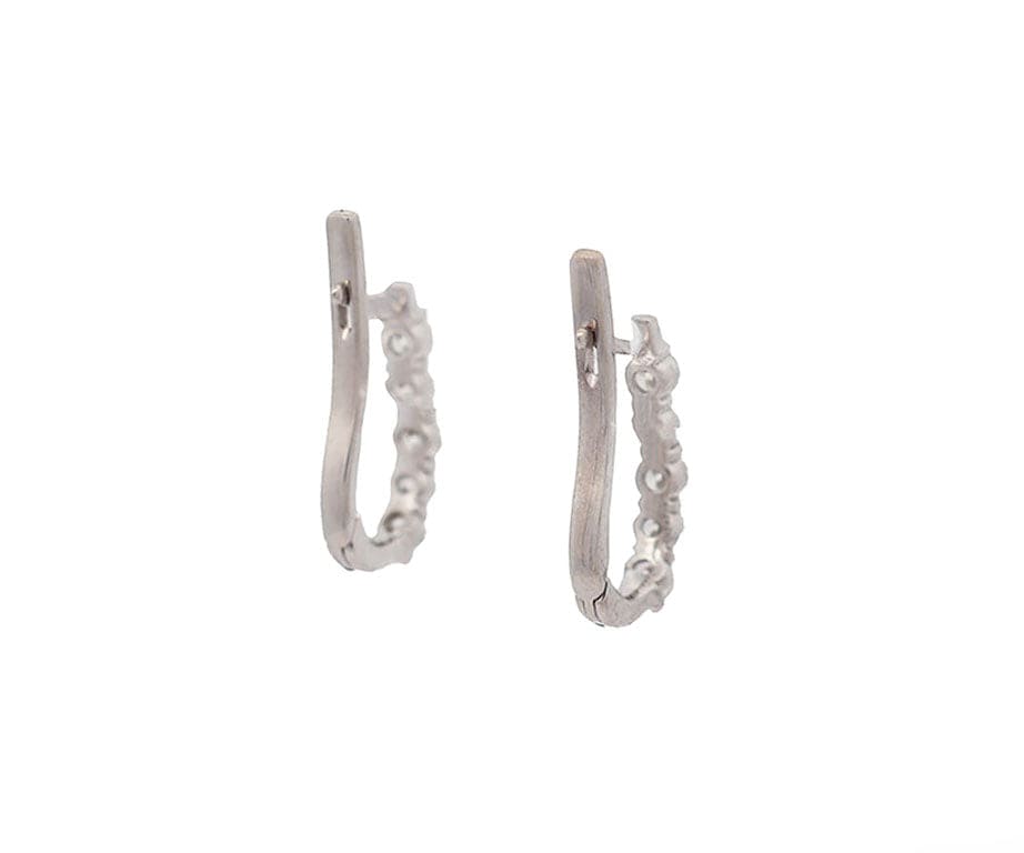 Sonia Bitton 0.80ctw Diamond Five Stone J Hoop Earrings in 14K