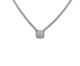 0.15ctw Pave Diamond Cushion Shaped Chain Necklace in 14K