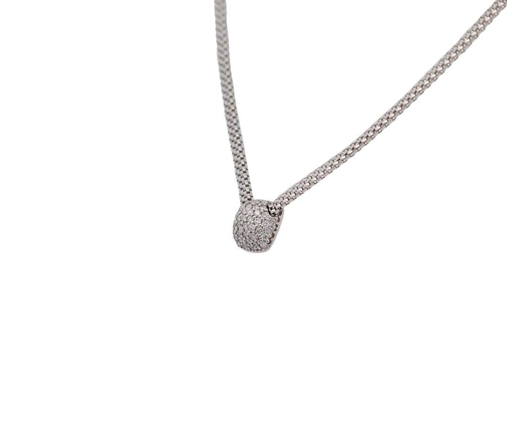 0.15ctw Pave Diamond Cushion Shaped Chain Necklace in 14K