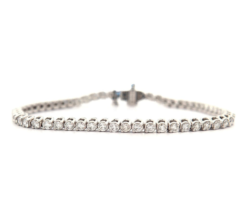 New 3.00ctw Round Diamond Prong Set Tennis Bracelet in 14K