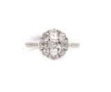 New 0.90ctw Pear and Round Rose Cut Diamond Ring in 14K