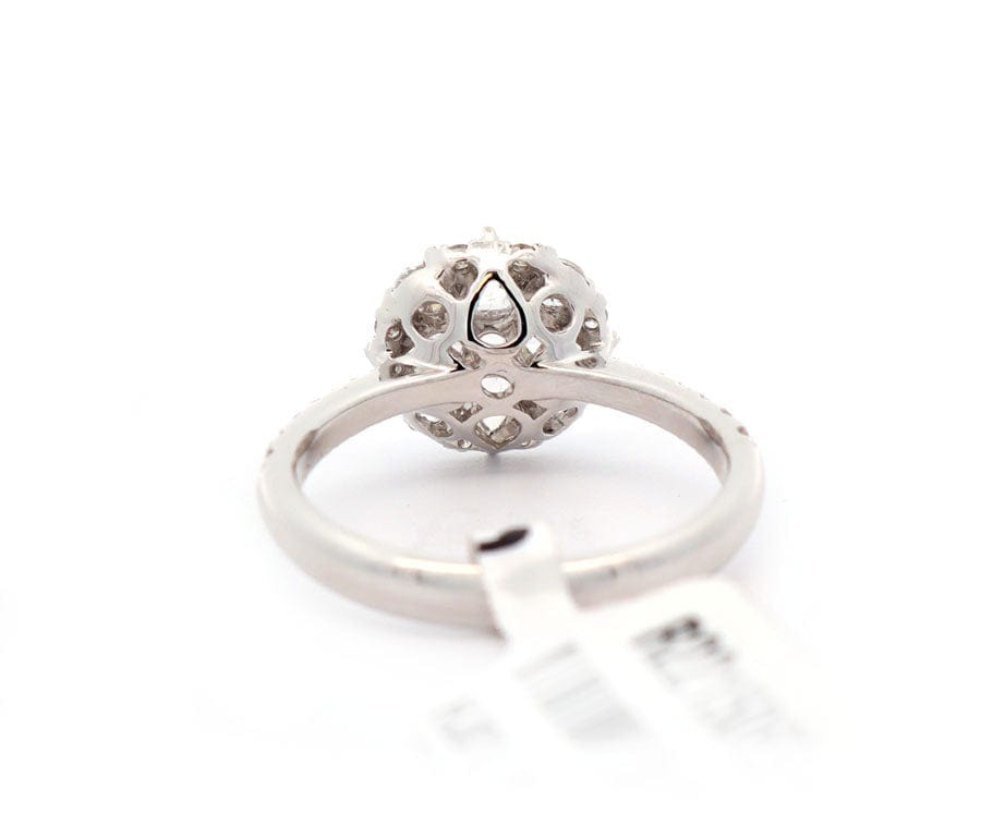 New 0.90ctw Pear and Round Rose Cut Diamond Ring in 14K