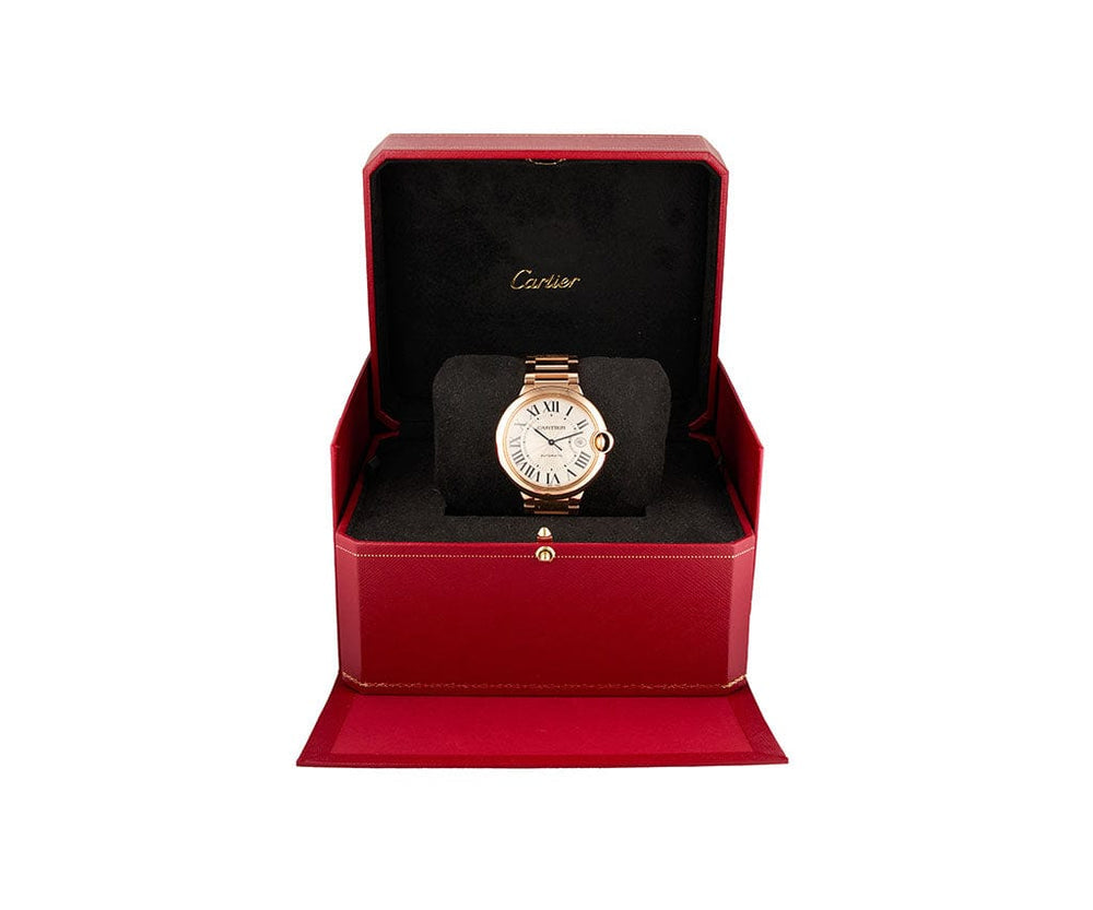 Cartier Ballon Bleu 2999 42MM Silver Dial 18K Rose Gold Watch