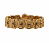 2.25ctw Princess Sapphire and 1.50ctw Diamond Etruscan Link Bracelet in 18K