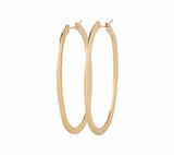 Roberto Coin Large Flat Oval Hoop Earrings in 18K