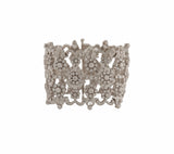 31.0ctw Diamond Vintage Style Floral Wide Link Bracelet in 18K