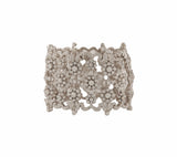 31.0ctw Diamond Vintage Style Floral Wide Link Bracelet in 18K