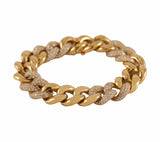 7.50ctw Diamond Pave Curb Link Bracelet in 18K