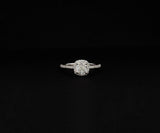 1.47ctw Cushion and Round Diamond Frame Engagement Ring in 18K