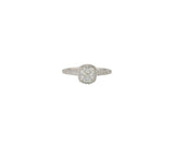 1.47ctw Cushion and Round Diamond Frame Engagement Ring in 18K