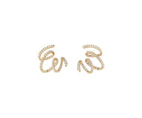 New 0.94ctw Diamond Swirl Abstract Earrings in 14K