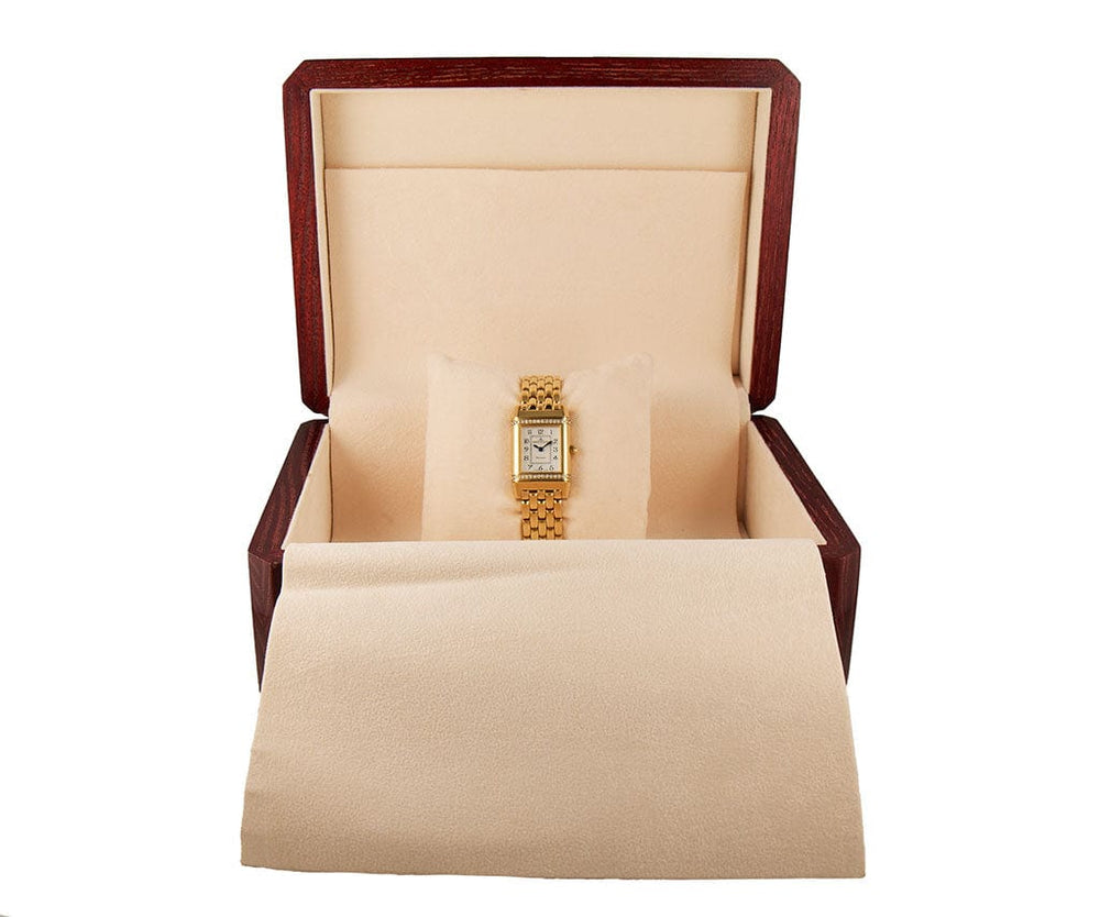 Jaeger Le Coulture Reverso 265.1.08 33 X 21MM Diamond Bezel 18K Ladies Watch