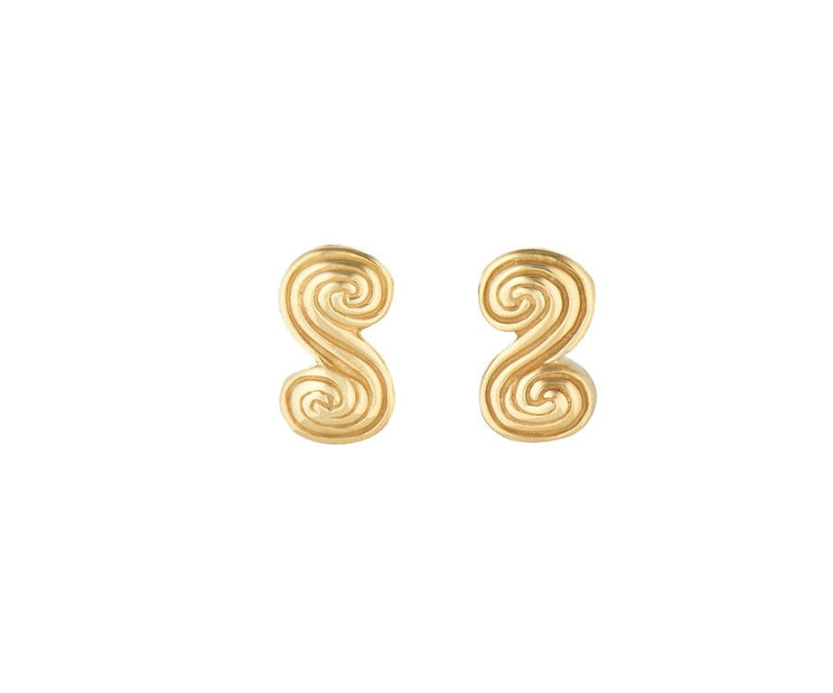 Tiffany & Co. Spiro Swirl Stud Earrings in 18K W/Box