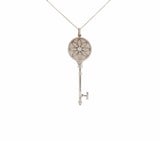 Tiffany & Co. 0.04ct Diamond Daisy Key Pendant Necklace in 18K