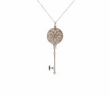 Tiffany & Co. 0.04ct Diamond Daisy Key Pendant Necklace in 18K