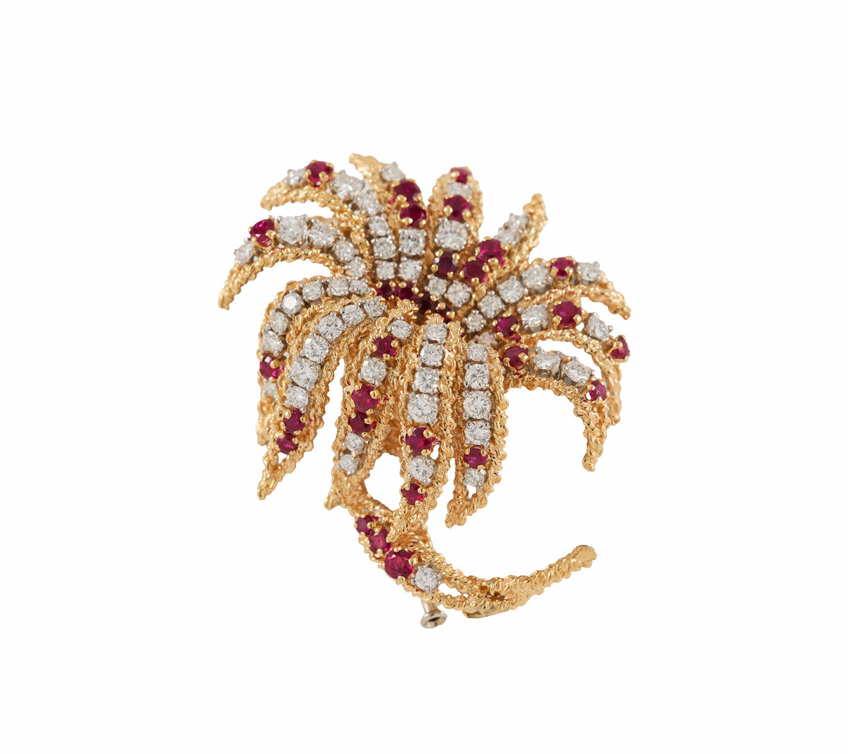 Vintage Van Cleef & Arpels 4.0ctw Diamond and 1.30ctw Ruby Spray