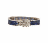 19.0ctw Sapphire and 2.0ctw Diamond Art Deco Inspired Bracelet in 18K