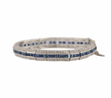 4.30ctw Sapphire and 2.75ctw Diamond Art Deco Inspired Bracelet in Platinum