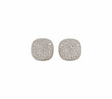 David Yurman 1.35ctw Pave Diamond Cushion Stud Earrings in 18K W/Box