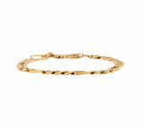 7.0MM Polished Figaro Chain Link Bracelet in 14K