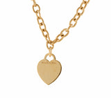 Tiffany & Co. Heart Tag Pendant Link Chain Necklace in 18K W/Box