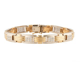 Gent’s 1.50ctw Diamond Channel Set Double Row Two Tone Bracelet in 14K