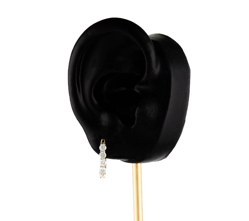 Sonia Bitton 1.00ctw Round Diamond Huggie Hoop Earrings in 14K