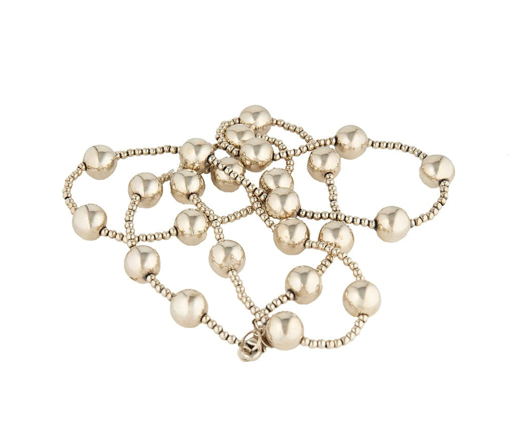 Vintage Tiffany & Co. Polished Beaded Station Necklace in Sterling