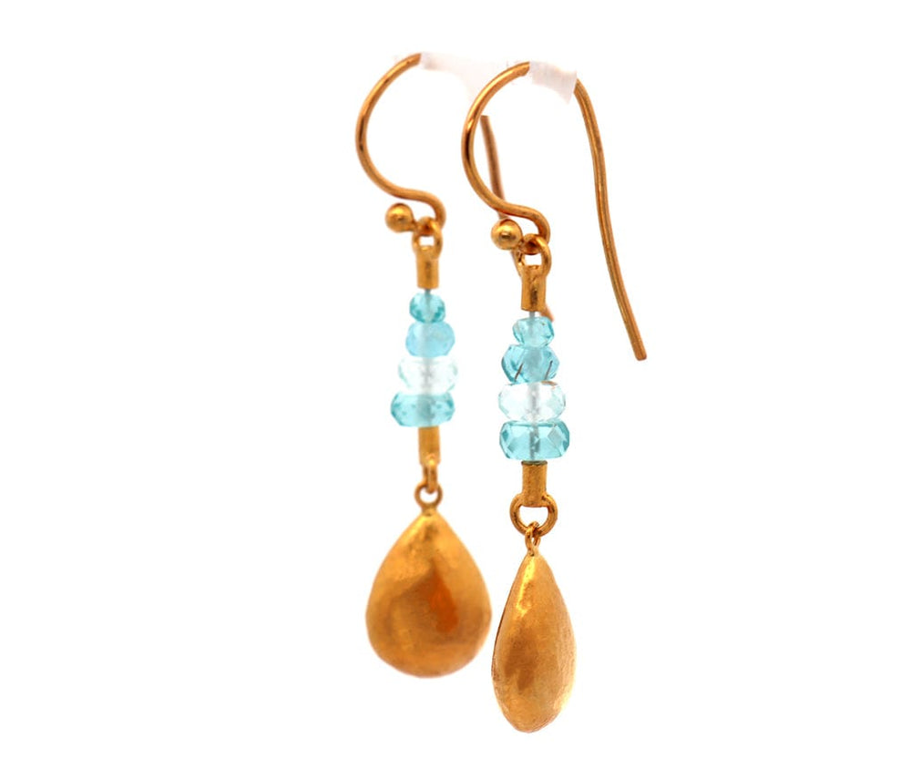 Gurhan Blue Sapphire Dangle Earrings in 22K