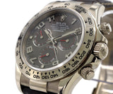 2008 Rolex Daytona 116519 40MM Grey Slate Dial Leather Band Men's Watch