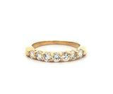 New 0.81ctw Round Diamond Seven Stone Wedding Band Ring in 14K